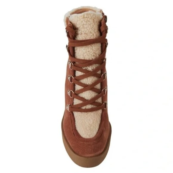 NEW Jessica Simpson Maelyn Laceup Platform Wedge Suede Boots Sz. 10 - Picture 3 of 4